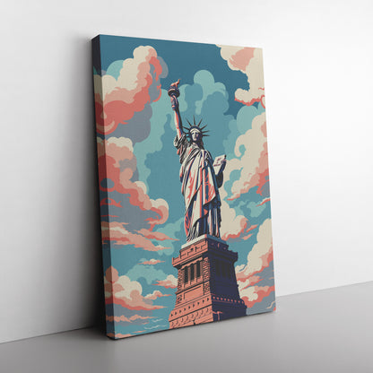 New York City Statue Of Liberty | Rectangle Canvas Wrap | Art Decor