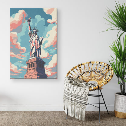 New York City Statue Of Liberty | Rectangle Canvas Wrap | Art Decor