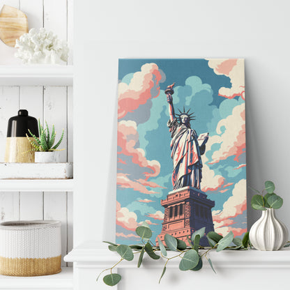 New York City Statue Of Liberty | Rectangle Canvas Wrap | Art Decor