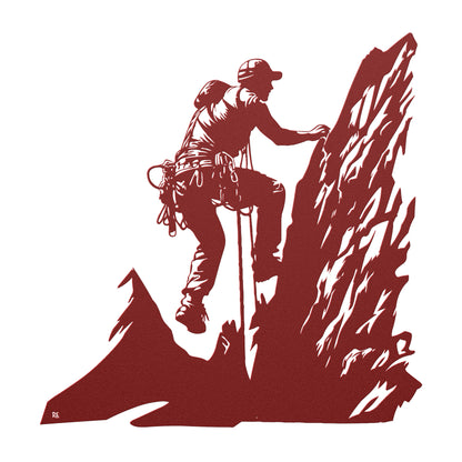 Mountain Climber Metal Art Ornament | Home And Office Decor