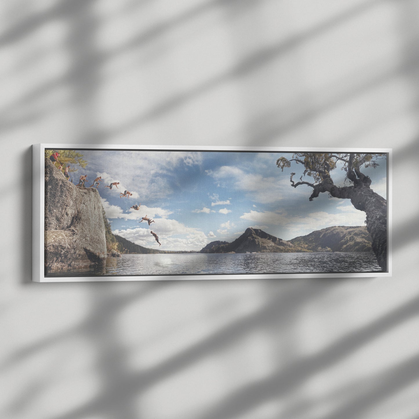 Lake Jump Panoramic Canvas Print | Art Decor | Gallery Quality